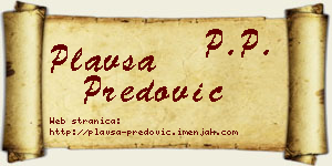 Plavša Predović vizit kartica